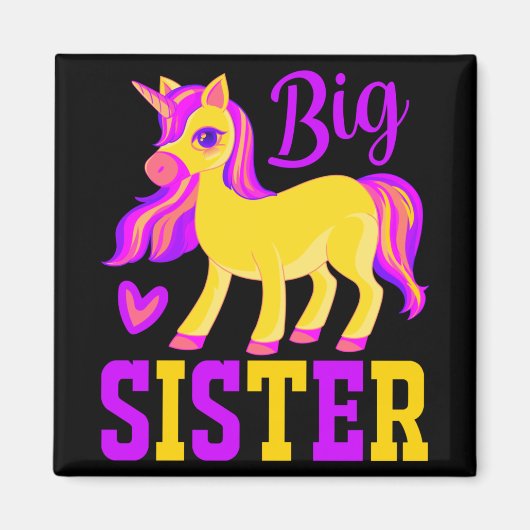 Große Schwester Magisches Einhorn Magnet (Vorne)