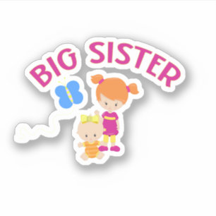 Große Schwester mit Baby-Schwester Custom-Cut Aufk Aufkleber