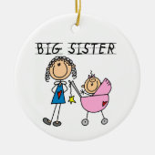 Große Schwester mit kleine Schwester-Geschenken Keramikornament (Vorne)