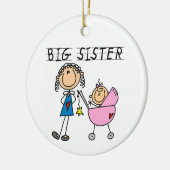 Große Schwester mit kleine Schwester-Geschenken Keramikornament (Links)