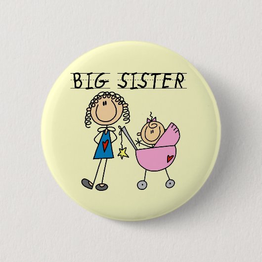 Große Schwester mit kleine Schwester-T - Shirts Button (Vorderseite)