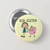 Große Schwester mit kleine Schwester-T - Shirts Button (Vorne & Hinten)