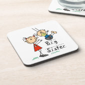 Große Schwester mit kleinen Brüdergeschenken Untersetzer (Linke Seite)