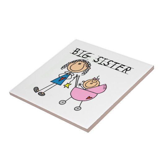 Große Schwester mit kleinen, finsteren Geschenken Fliese (Seite)