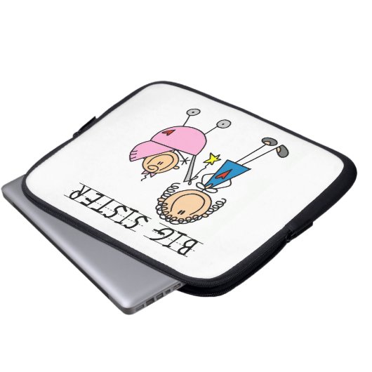 Große Schwester mit kleinen, finsteren Geschenken Laptopschutzhülle (Vorne Knopf)