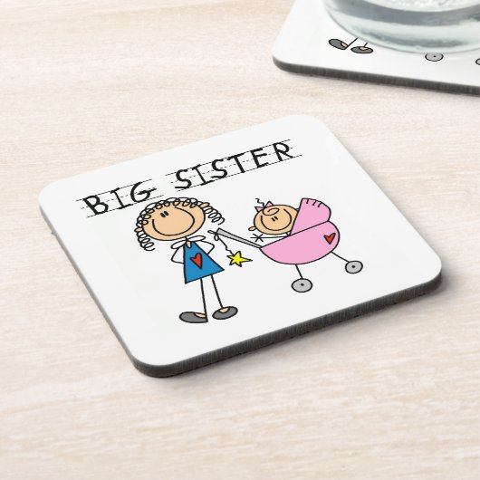 Große Schwester mit kleinen, finsteren Geschenken Untersetzer (Linke Seite)