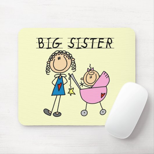 Große Schwester mit kleinen, finsteren T - Shirt u Mousepad (Mit Mouse)