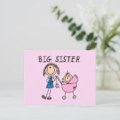 Große Schwester mit kleinen, finsteren T - Shirt u Postkarte (Stehend Vorderseite)