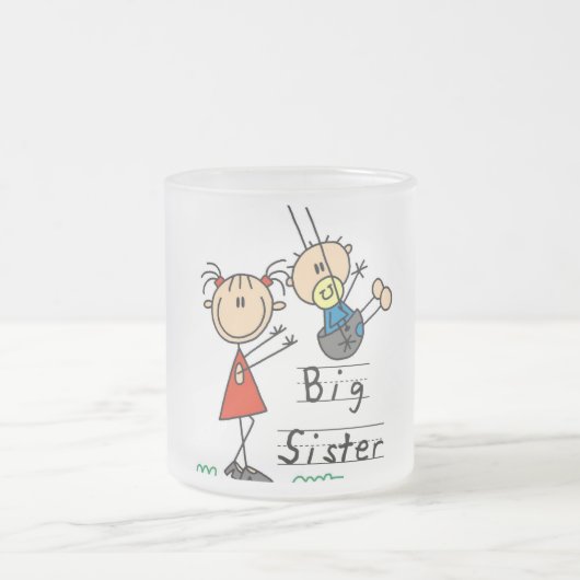 Große Schwester mit kleiner Bruder-T-Shirts und Mattglastasse (Mittel)