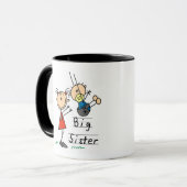 Große Schwester mit kleiner Bruder-T-Shirts und Tasse (Vorderseite Links)