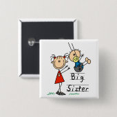Große Schwester mit Little Brother Tshirts und Ges Button (Vorne & Hinten)