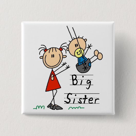 Große Schwester mit Little Brother Tshirts und Ges Button (Vorderseite)