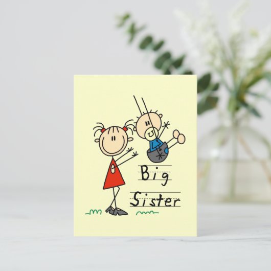 Große Schwester mit Little Brother Tshirts und Ges Postkarte (Stehend Vorderseite)