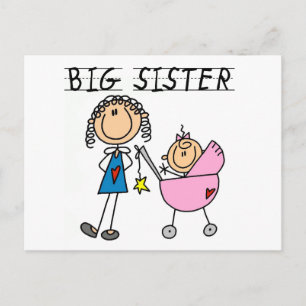 Große Schwester mit Little Sis T-Shirts Postkarte