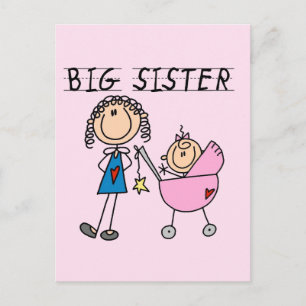 Große Schwester mit Little Sis T-Shirts Postkarte