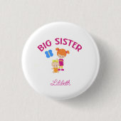 Große Schwester mit Personalisierter BabySchwester Button (Vorderseite)