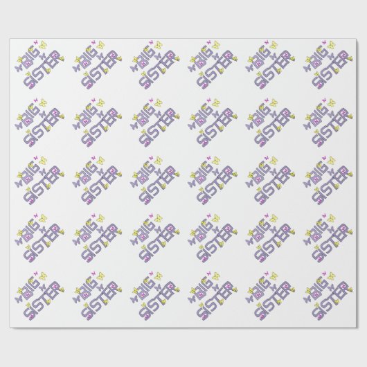 Große Schwester, mit Schmetterlingen, Geschenkpapier (Flach)