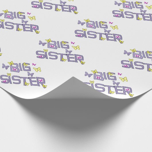 Große Schwester, mit Schmetterlingen, Geschenkpapier (Ecke)