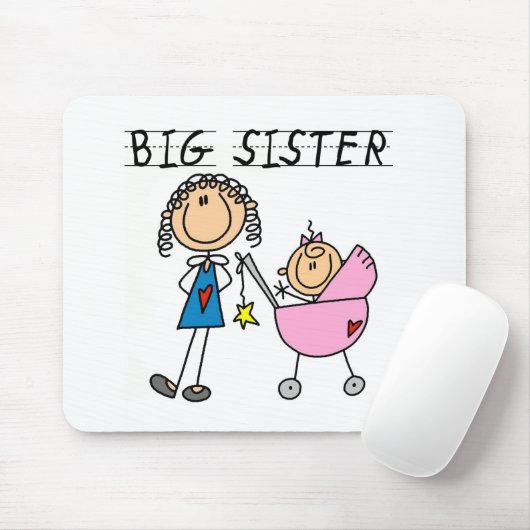 Große Schwester mit wenigen SIS-T-Shirts Mousepad (Mit Mouse)