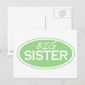 Große Schwester (oval) Postkarte (Vorne/Hinten)