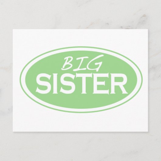 Große Schwester (oval) Postkarte (Vorderseite)