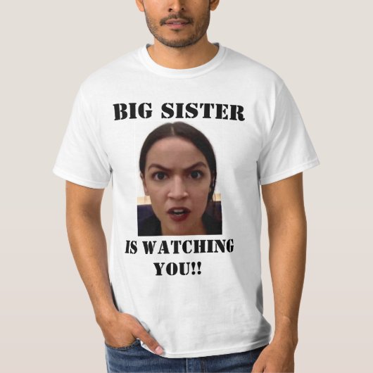 Große Schwester passt Sie auf T-Shirt (Vorderseite)
