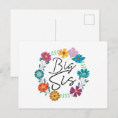 GROßE SCHWESTER POSTKARTE (Vorne/Hinten)