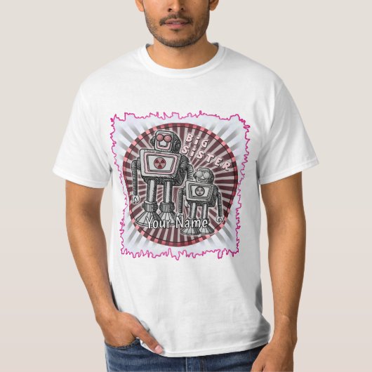 Große Schwester Roboter T-Shirt (Vorderseite)