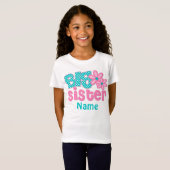 Große Schwester-Rosa-aquamarines personalisiertes T-Shirt (Vorne ganz)