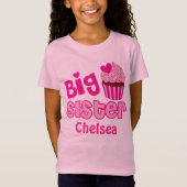 Große Schwester-Rosa-Kuchen-Süßigkeitens-Kuchen T-Shirt (Vorderseite)