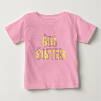 Große Schwester rosa Text mit Mustern Baby T-shirt