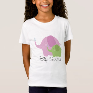 Große Schwester-rosa und grünes T-Shirt