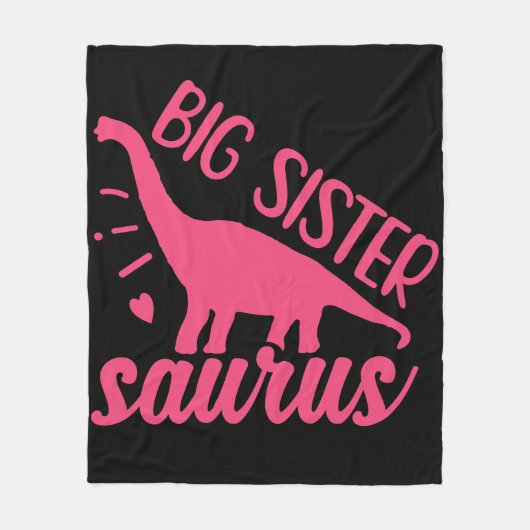 Große Schwester Saurus in Rosa Fleecedecke (Vorderseite)