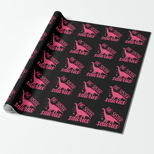 Große Schwester Saurus in Rosa Geschenkpapier (Ungerollt)