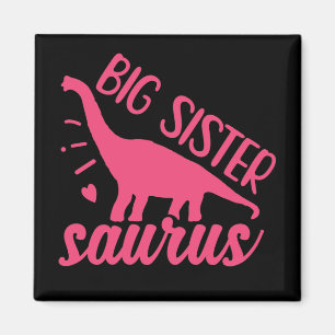 Große Schwester Saurus in Rosa Magnet