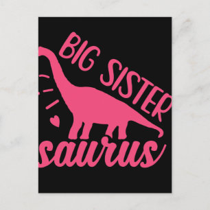 Große Schwester Saurus in Rosa Postkarte