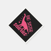Große Schwester Saurus in Rosa Serviette (Ecke)