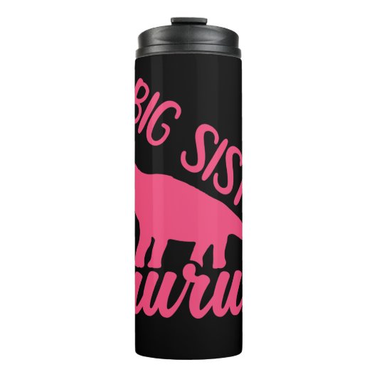 Große Schwester Saurus in Rosa Thermosbecher (Vorderseite)