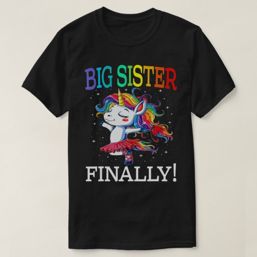 Große Schwester schließlich Einhorn Einhorn für Mä T-Shirt (Design vorne)