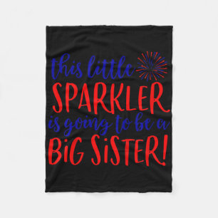 Große Schwester Sparkler 4. Juli Schwangerschaft B Fleecedecke