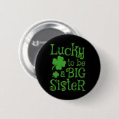 Große Schwester St. Patricks Day Schwangerschaftsa Button (Vorne & Hinten)