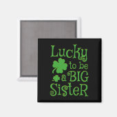 Große Schwester St. Patricks Day Schwangerschaftsa Magnet (Vorderseite/Rückseite)