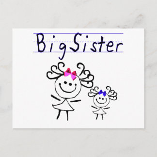 Große Schwester Strichmännchen Postkarte