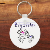 Große Schwester Strichmännchen Schlüsselanhänger (Vorderseite)