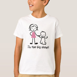 Große Schwester-Strichmännchen-T - Shirts für