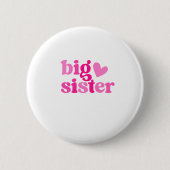 Große Schwester Süßes Rosa Design | Neues Geschenk Button (Vorderseite)