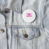 Große Schwester Süßes Rosa Design | Neues Geschenk Button (Beispiel)