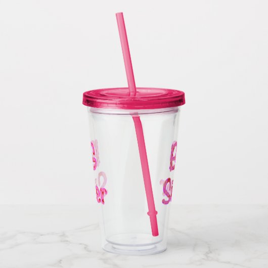 Große Schwester-Typografie Acryltrinkbecher (Links)