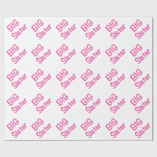 Große Schwester-Typografie Geschenkpapier (Flach)