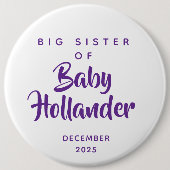 Große Schwester von Baby Individuelle Schwangersch Button (Vorderseite)